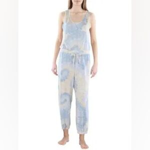 NWOT Anthropologie Maronie Knit Tie Dye Sleeveless Jumpsuit M Floral Tapered